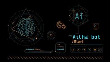 Animated infographics about cognitive computing and AI chatbot. video
