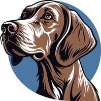 A striking illustration of a german shorthaired pointer, captured in profile with a focused expression vector