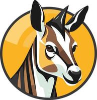 A stylized illustration of an antelope's head, featuring a bold, graphic design and vibrant colors vector