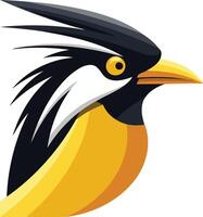 A bold and colorful illustration of a bird's head, perfect for logos, branding, and designs that require a touch of nature and energy vector