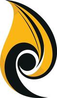 Abstract logo design with a yellow and black color scheme vector