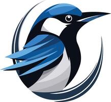 Stylized bluebird logo design, perfect for a business or organization needing a unique and professional bird icon vector
