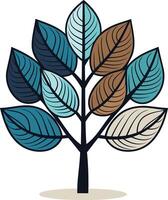 Stylized tree with colorful leaves, perfect for branding, nature themed designs, or as a decorative element vector