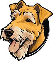 A friendly and playful cartoon illustration of a wirehaired fox terrier, perfect for pet related projects, branding, and more vector