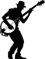 Silhouette of a Banjo Player vector