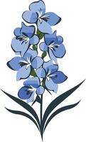 Elegant blue flower illustration, perfect for design projects, invitations, and more vector