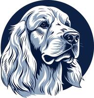 A detailed, stylized illustration of a golden retriever's head, perfect for pet related designs, logos, or branding vector