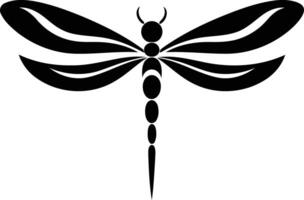 Simple, elegant dragonfly silhouette in black vector
