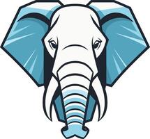 Bold and graphic elephant logo design with blue and white color scheme vector
