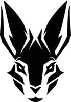 A striking black and white logo design featuring a stylized rabbit head, ideal for branding, websites, and merchandise vector