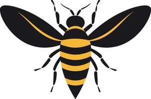 Simple yet striking element illustration of a bee with its wings spread vector