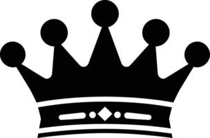 Simple black and white crown icon vector