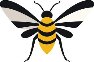 A simple yet stylish illustration of a bee with wings spread wide vector