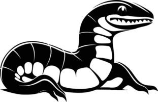 A bold black and white illustration of a stylized lizard, perfect for branding, tattoo design, or any project needing a fierce and unique symbol vector