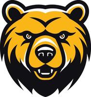 Bold and fierce, this graphic illustration of a bear's face is perfect for logo design, sports teams, or branding projects vector