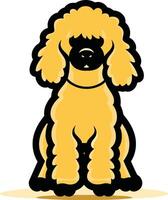 Cute cartoon poodle illustration, perfect for pet related businesses, websites, and social media vector