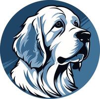 A bold and graphic illustration of a dog's head, perfect for pet related branding or design projects vector