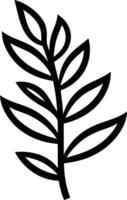 Simple and elegant black and white illustration of a stylized leaf branch, perfect for adding a touch of nature to any design vector