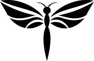 Simple, stylized silhouette of a dragonfly vector