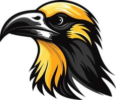 Powerful and dynamic illustration of a hawk's head, perfect for sports teams, branding, and more vector