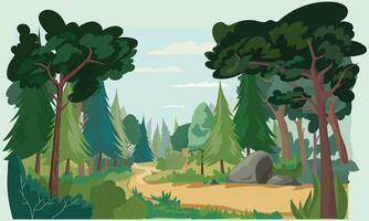 Forrest landscape with grass and lots of trees, nature inspired,Forest design vector