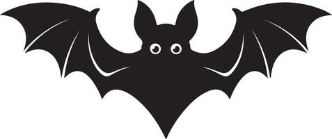 Bat Silhouette with Clean Lines and Defined Features on White Background, Smooth Bat Silhouette Art with Well-Defined Features vector