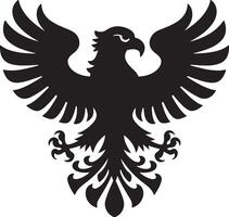Eagle Silhouette with Clean Lines on White Background, Eagle Silhouette Art for Design Projects vector