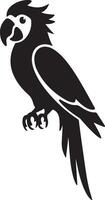 Parrot Silhouette with Smooth, Well-Defined Features on White Background vector