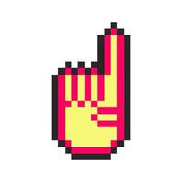 hand pointing up gesture pixel art vector