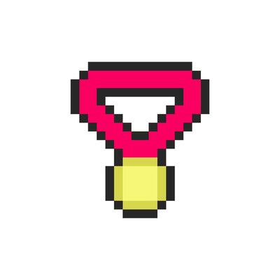 red golden medallion winner pixel art