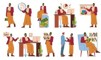 Businesswoman set. Flat Illustration vector