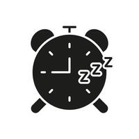 Sleep Timing Silhouette Icon. Regular Sleep Schedule, Essential for Maintaining Health and Wellness. Sleep Tracking and Management. Isolated Illustration vector