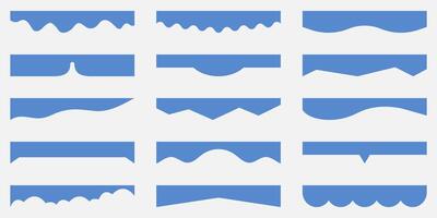 Website Divider Shape Collection. Abstract Design Elements for Web Page Tops and Bottoms. Wave Shapes, Curves, Drop Separators for Posters, Apps, Banners. Isolated Illustration vector