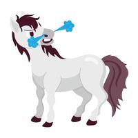 Basic A flat style sticker of furious stallion vector