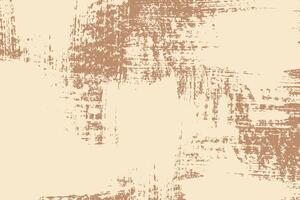 Grunge distressed beige texture on brown background. Thick brush strokes grungy backdrop vector
