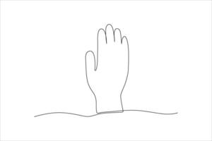 continuous line illustration design of gloves vector