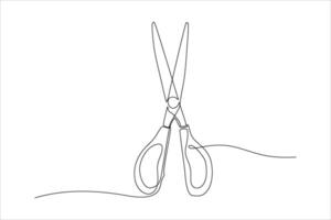 scissors continuous line illustration design vector
