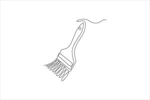 continuous line illustration design of a brush vector