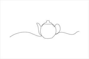 continuous line illustration design of a drinking jug vector