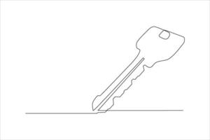 key continuous line illustration design vector