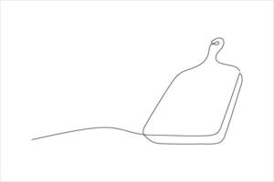 continuous line illustration design of cutting board vector