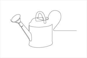 continuous line illustration design of plant watering can vector