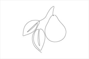 pear fruit continuous line illustration design vector