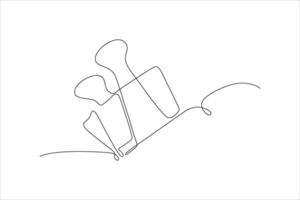 binder clip continuous line illustration design vector