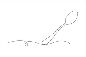 spoon continuous line illustration design vector