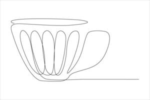 cup continuous line illustration design vector