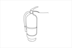 continuous line illustration design of fire extinguisher vector