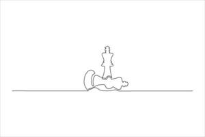 chess piece continuous line illustration design vector
