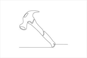 hammer continuous line illustration design vector