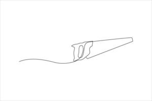 continuous line illustration design of saw vector